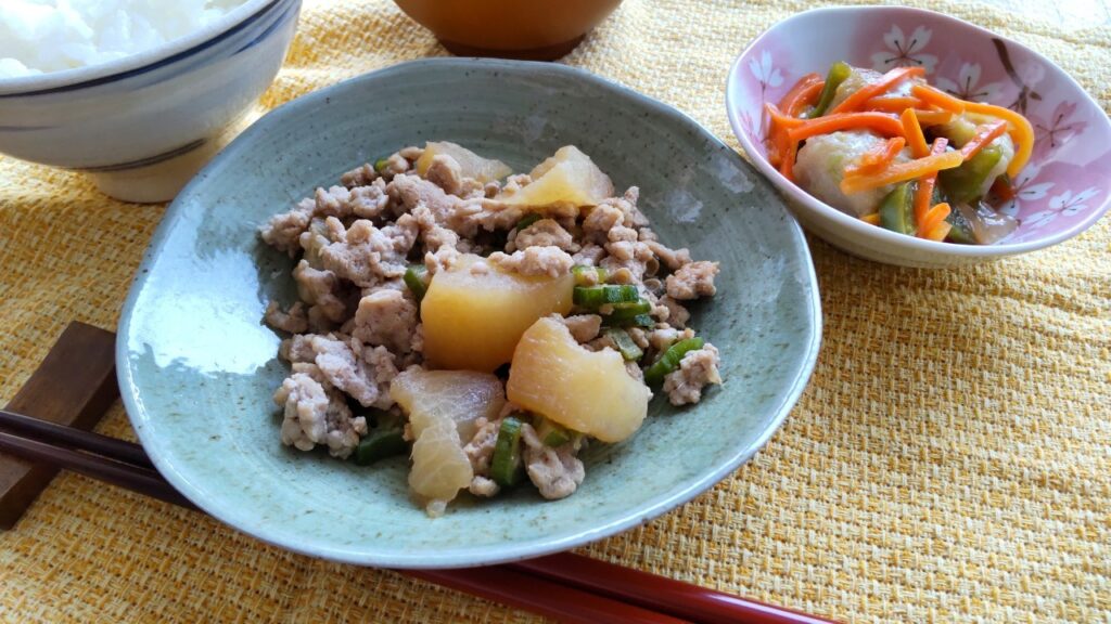 制限食料理キット・栄養バランスコース「大根の和風肉そぼろ」の全体画像