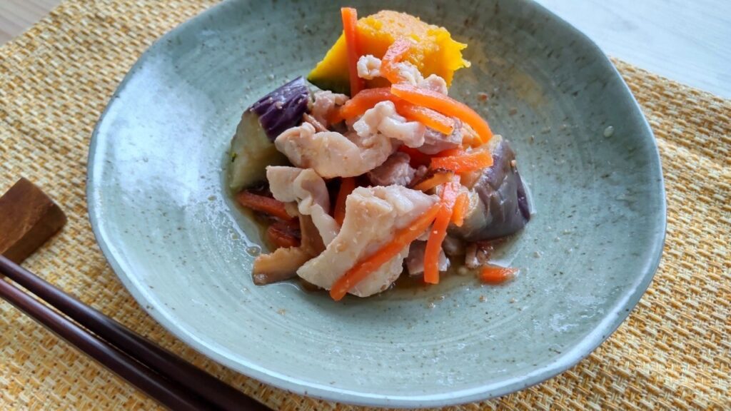 茄子と南瓜のごま酢和えの完成画像