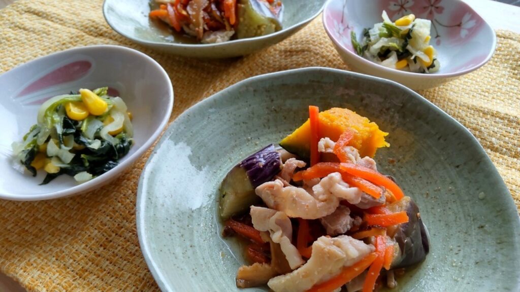 「なすとかぼちゃの南蛮ごま酢和え」の2人前セットの画像