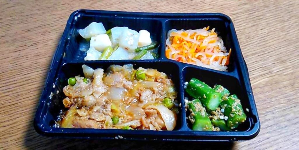 豚肉の甘辛炒め弁当の画像